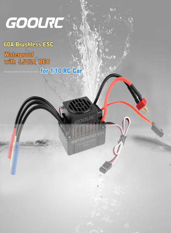 GoolRC BL3650 Brushless Motor, Waterproof 3900KV Brushless Motor with 60A ESC Combo for 1/10 Scale RC Ca,Truck,Boat,Plane RC Toys - Image 5